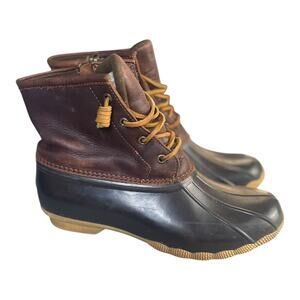 Sperry Top-Sider Women’s Saltwater Leather Duck Boots Waterproof Size-9.5m
